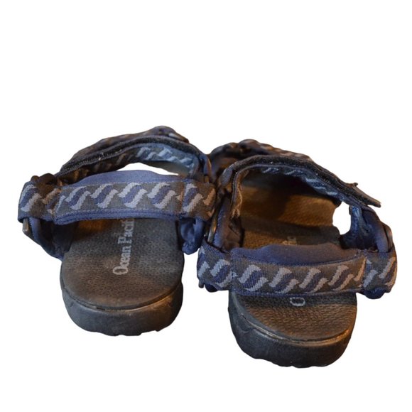 OCEAN PACIFIC Fabric Straps Velcro Flat Sandals Length 10.5' - Picture 1 of 6